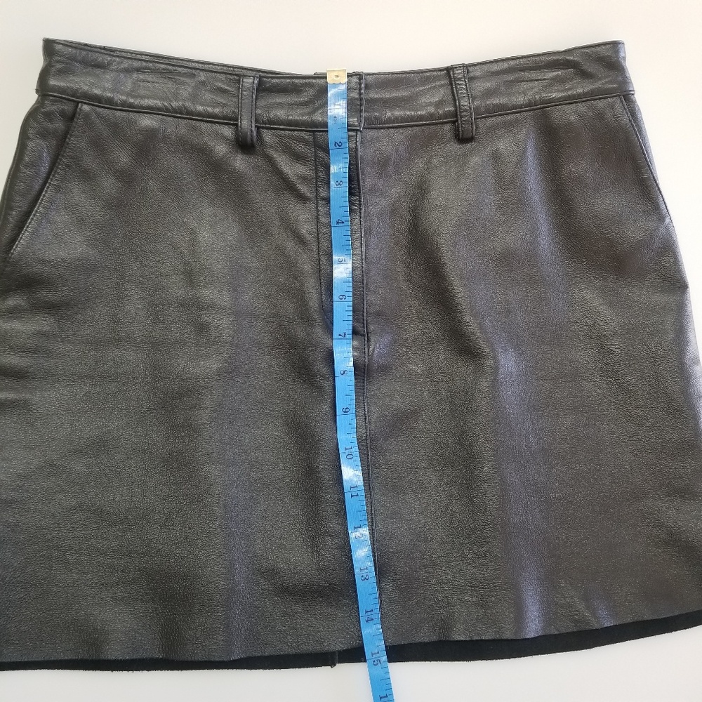 ❤️ Wilson's Black Leather Maxima Mini Skirt Sz 10 - Picture 4 of 8